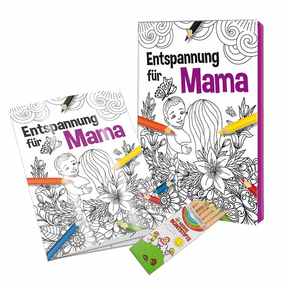 Malbuch / Mal-Set A6 - Entspannung für Mama - Malset neutral