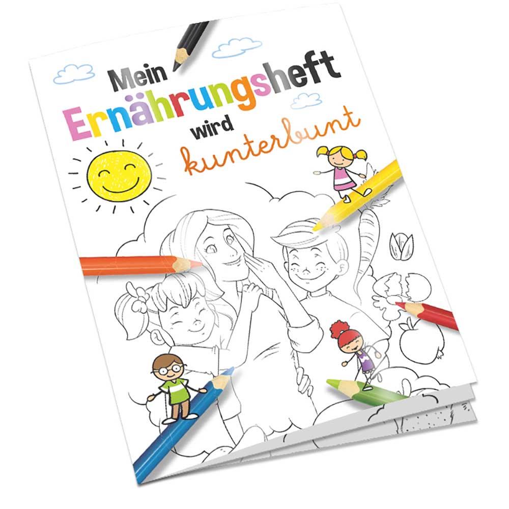 Malbuch / Mal-Set A6 - Ernährung - Malset mit 1-c Logoeindruck