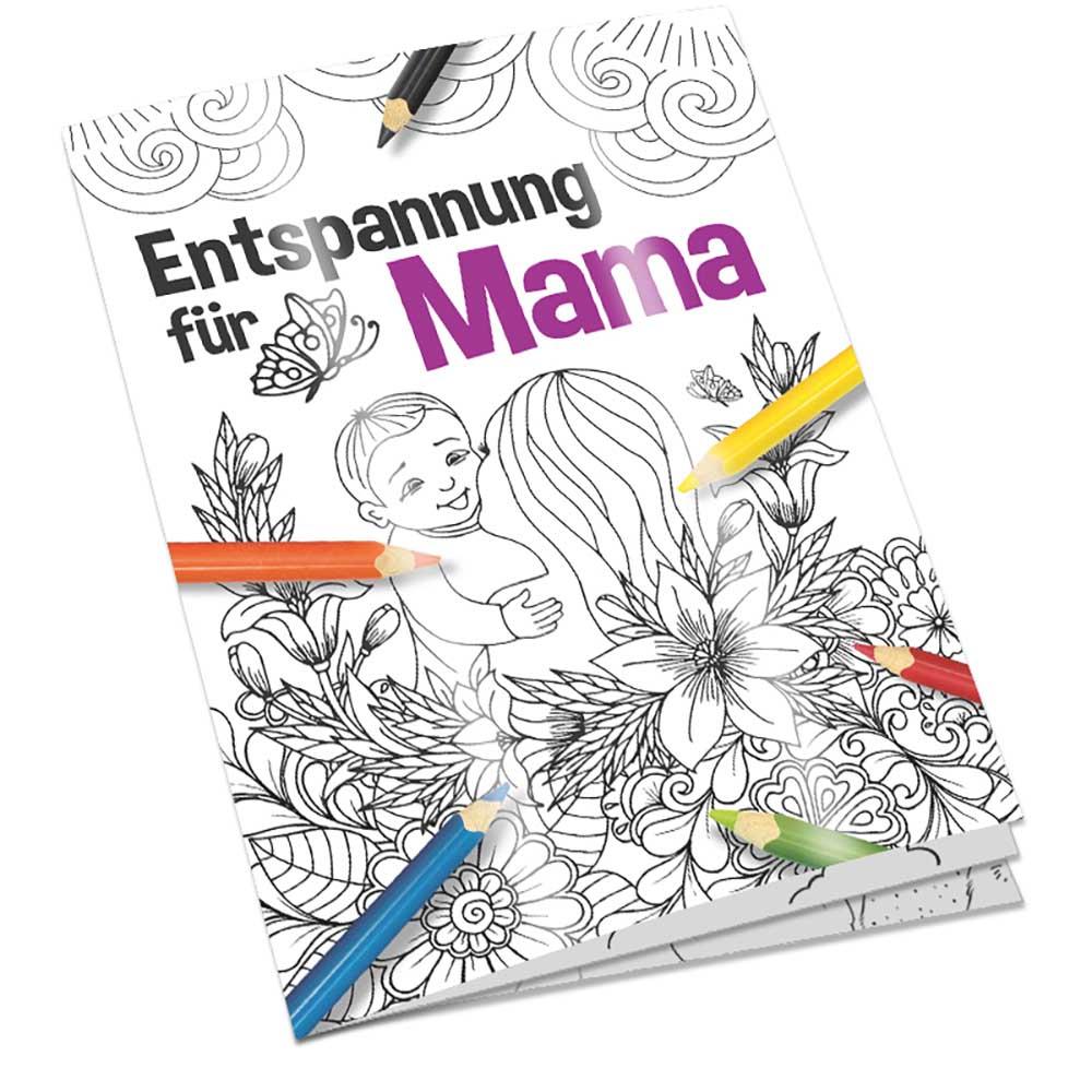 Malbuch / Mal-Set A6 - Entspannung für Mama - Malbuch mit 1-c Logoeindruck