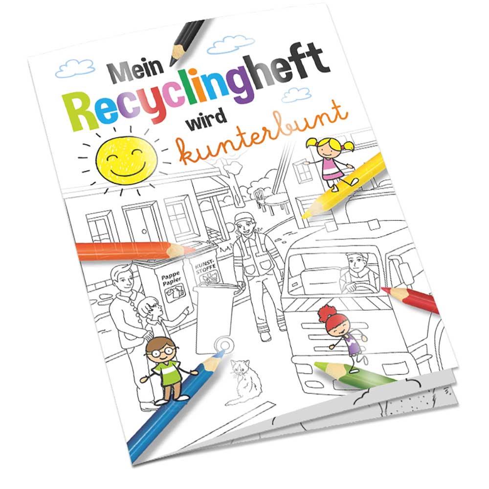 Malbuch / Mal-Set A6 - Recycling - Malbuch mit individueller Vorder- und Rückseite
