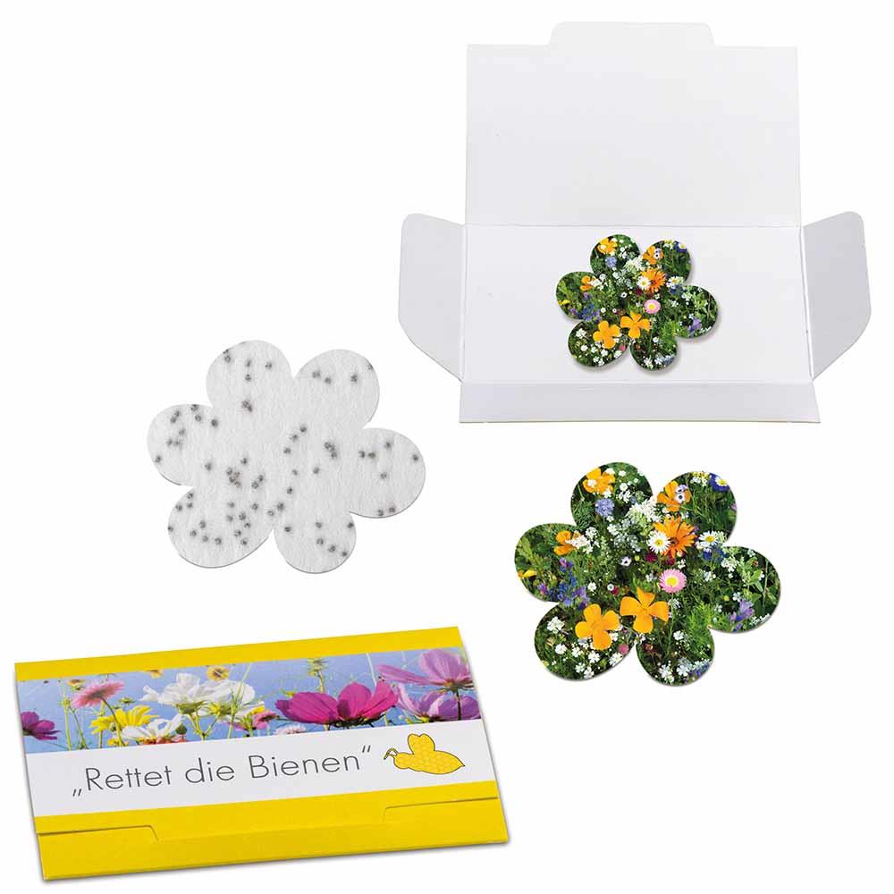 Samenpapier in Klappkärtchen - Ostern - Blümchen