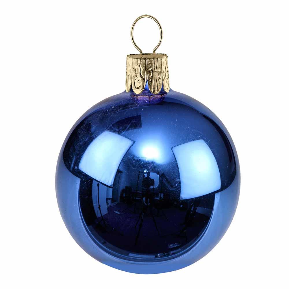 Traditionelle Glaskugel - glanz-blau 833