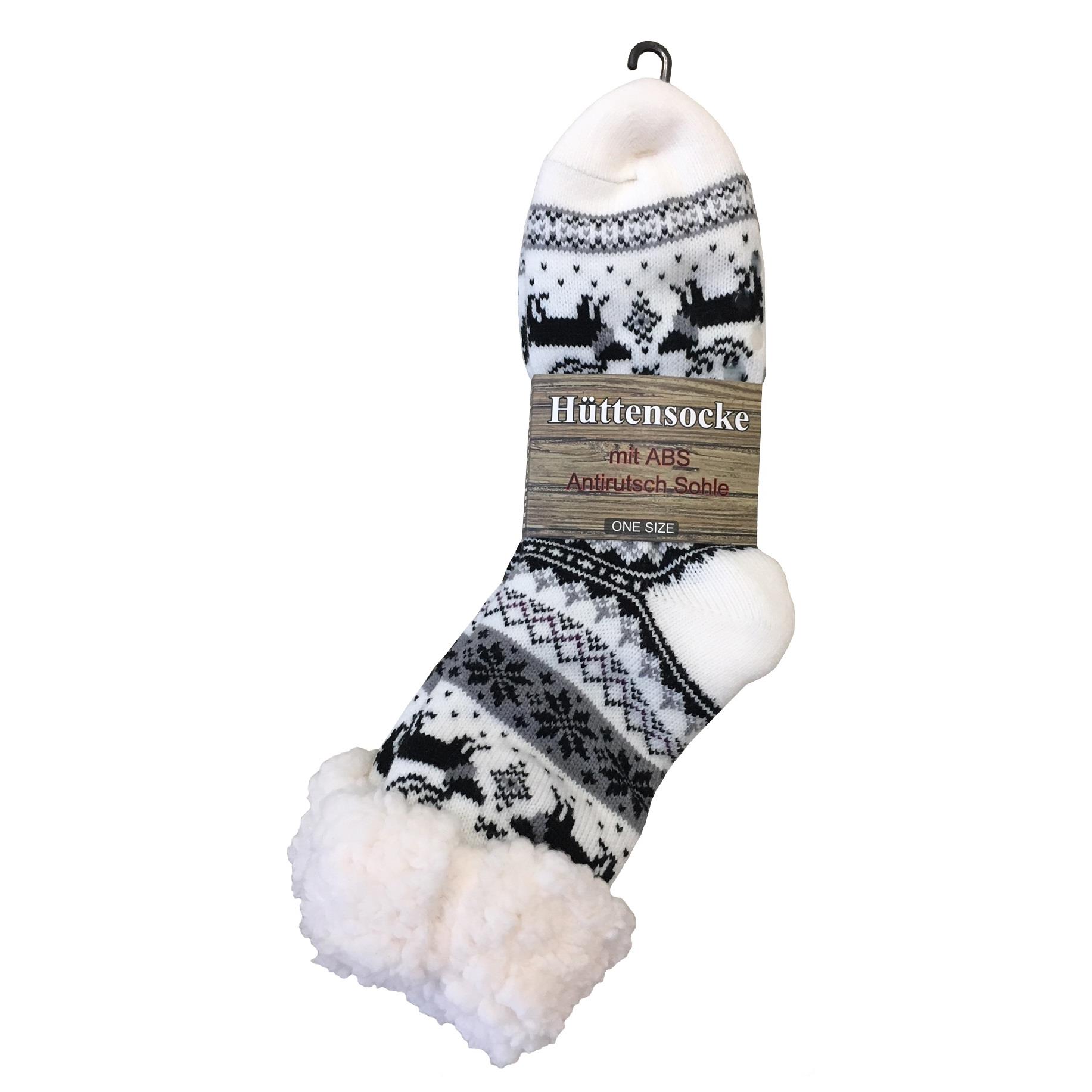 KUSCHELSOCKEN WINTERZAUBER mit Rentier Motiv, ABS, Unisize