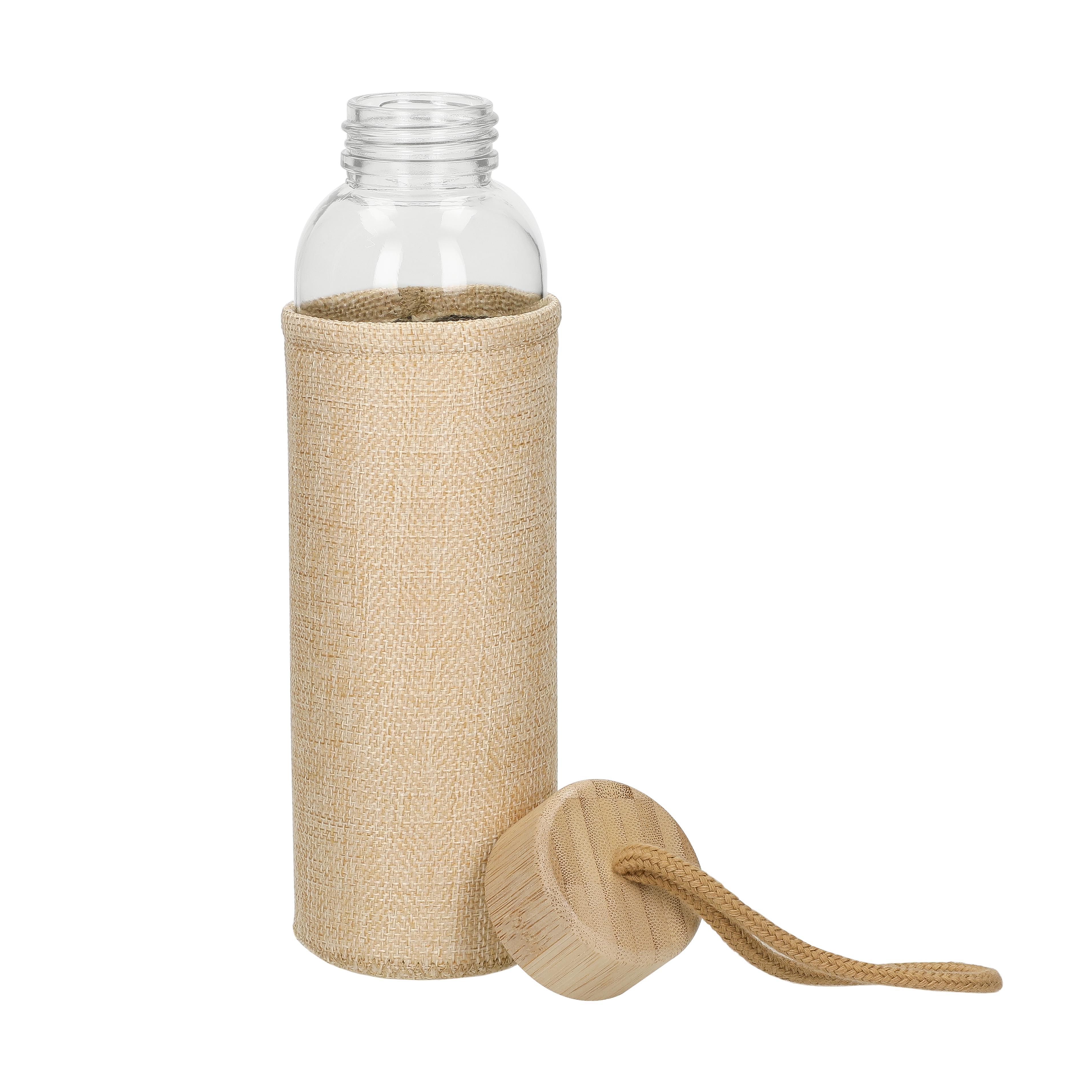 Glasflasche mit Hülle ´Natural´, 0,5l