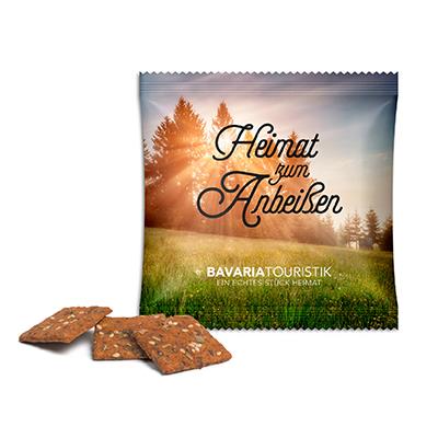 Vollkorn Snack im Werbetütchen