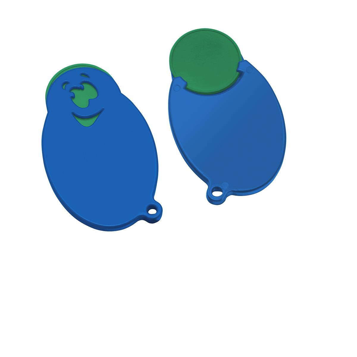 Chip grün, Chiphalter blau