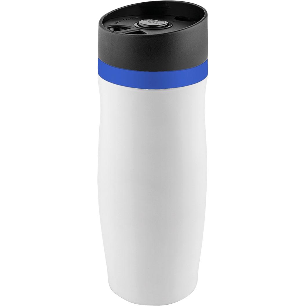 Metmaxx® Thermobecher ´CremaExtensa´ weiß/Ring blau