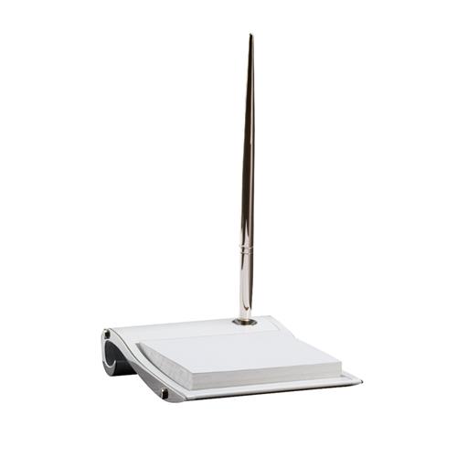 Notizblockhalter und Stift DORADO (weiß)