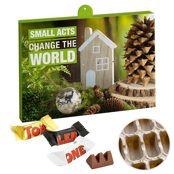 Premium Marken-Adventskalender PAPIER mit Toblerone Mini Mix
