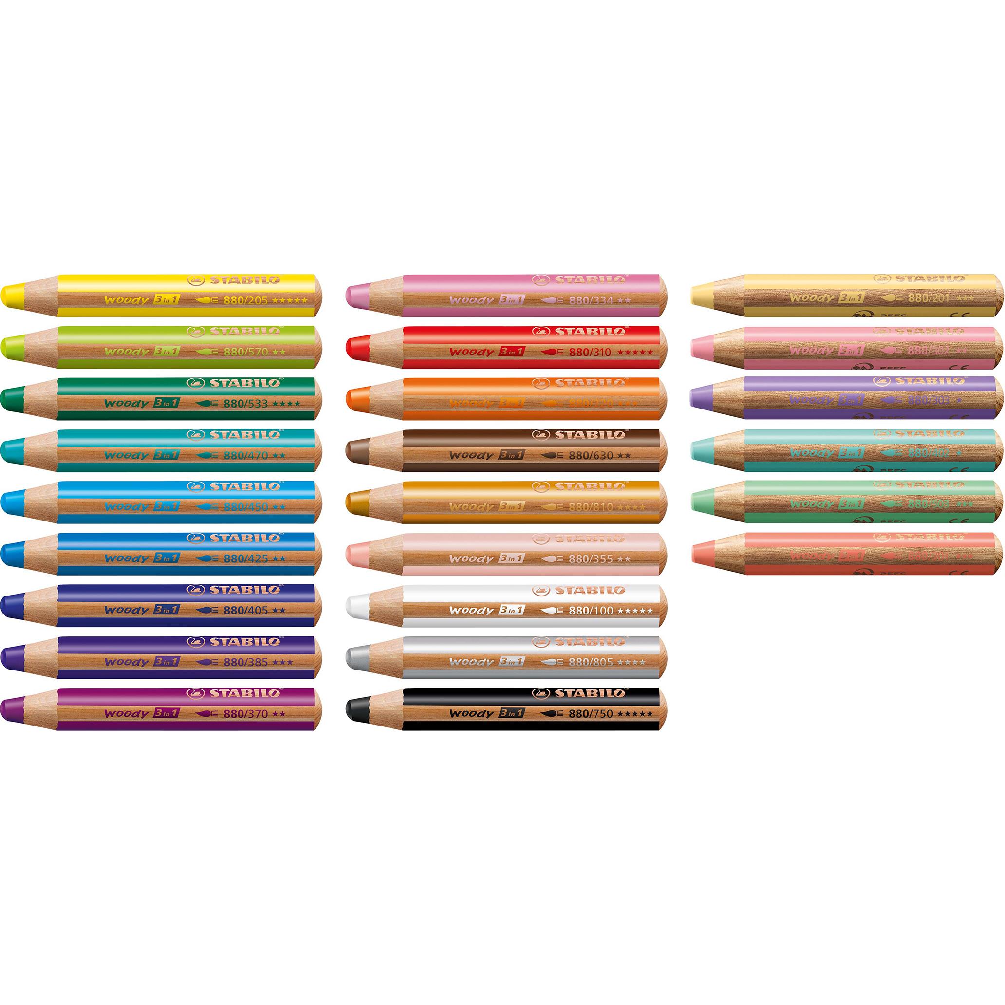 STABILO woody 3 in 1 Farbstift 6er-Set