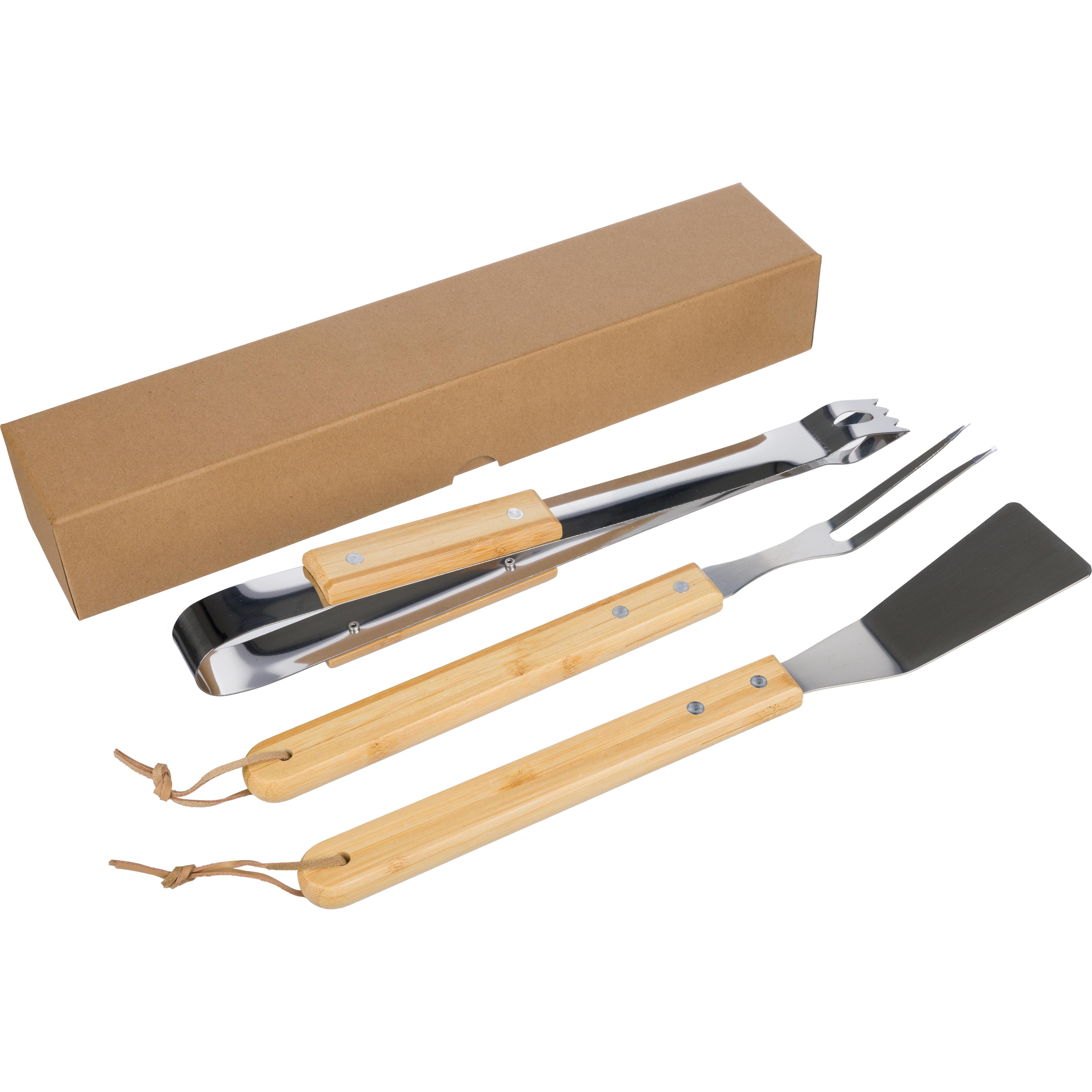Grillset Kaitlyn | Edelstahl | 3 St. | Holzgriffe