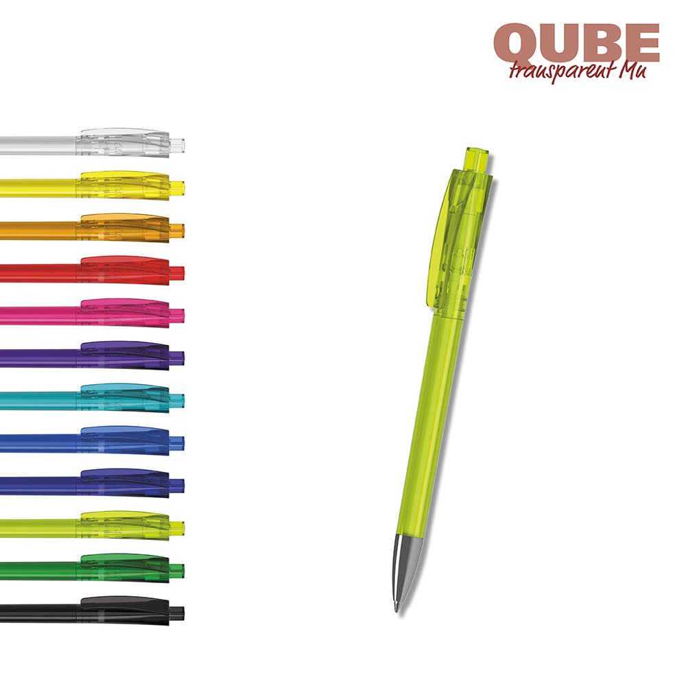 Klio-Eterna - Qube transparent Mn - Druckkugelschreiber