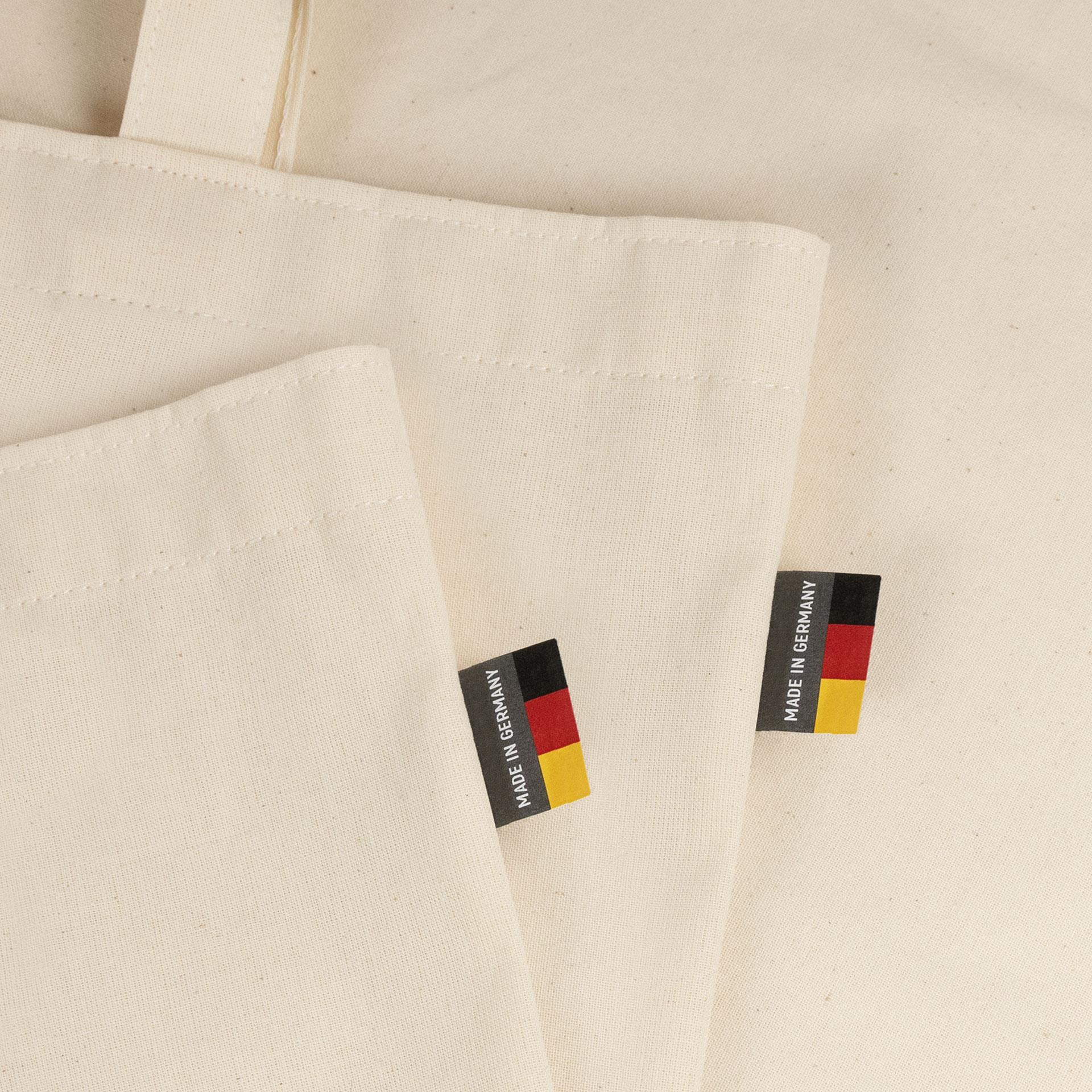 LEIPZIG – Baumwolltasche mit langen Henkeln und Bodenfalte, Made in Germany