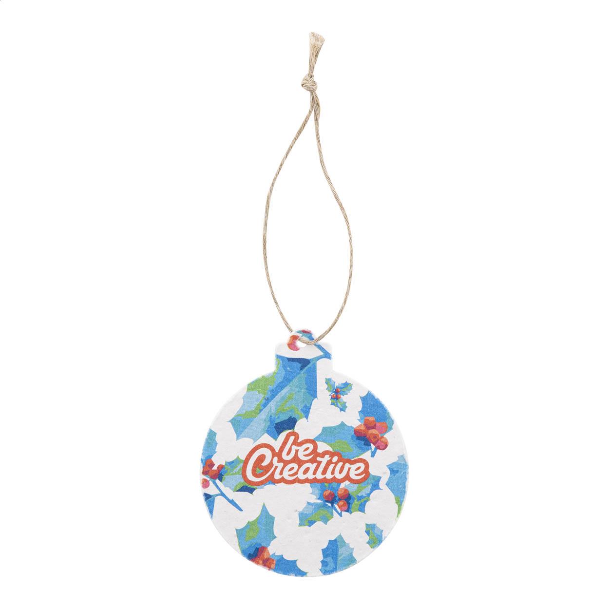Weihnachtsbaumschmuck aus Saatgutpapier, rund