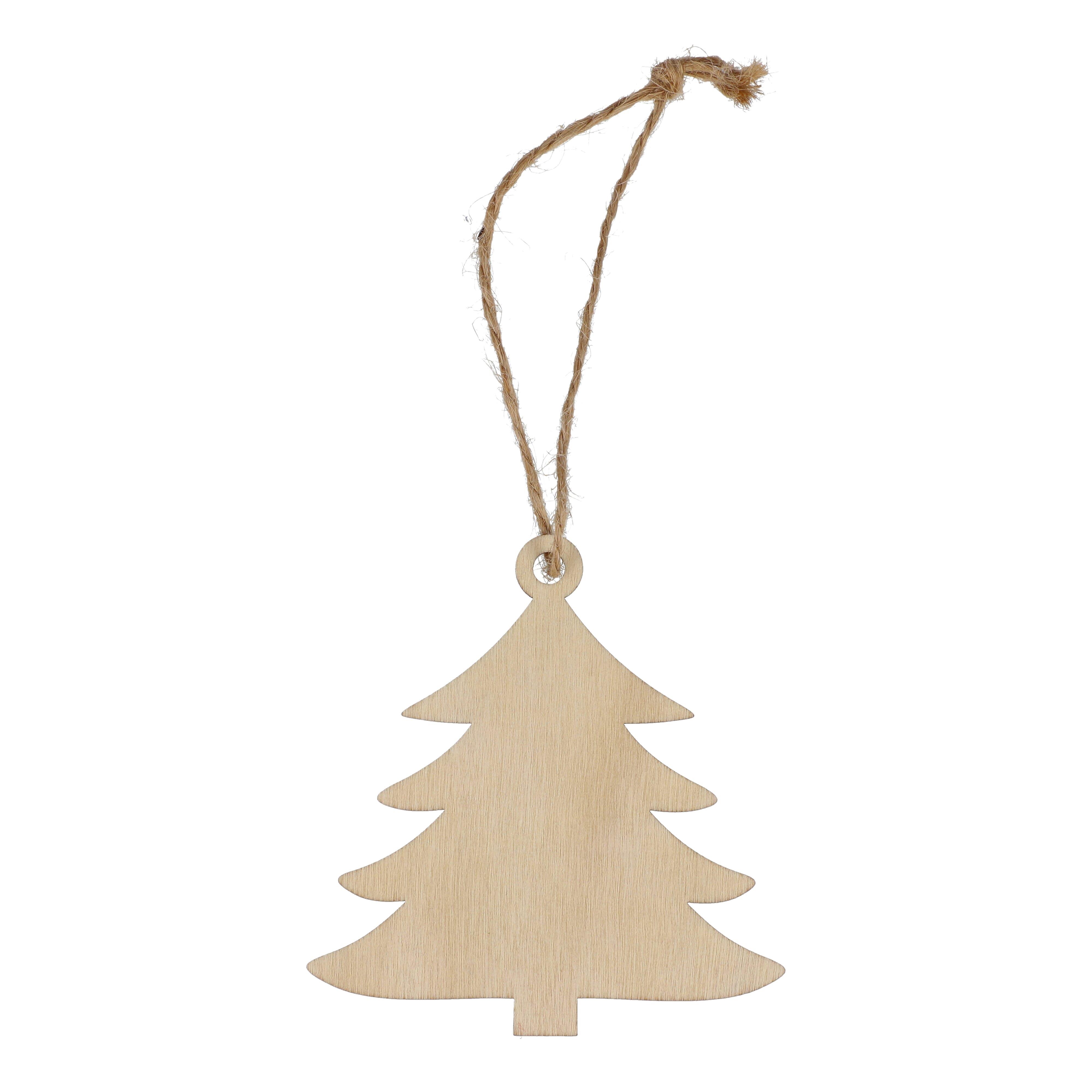 Baumförmiges Weihnachtsornament aus Holz