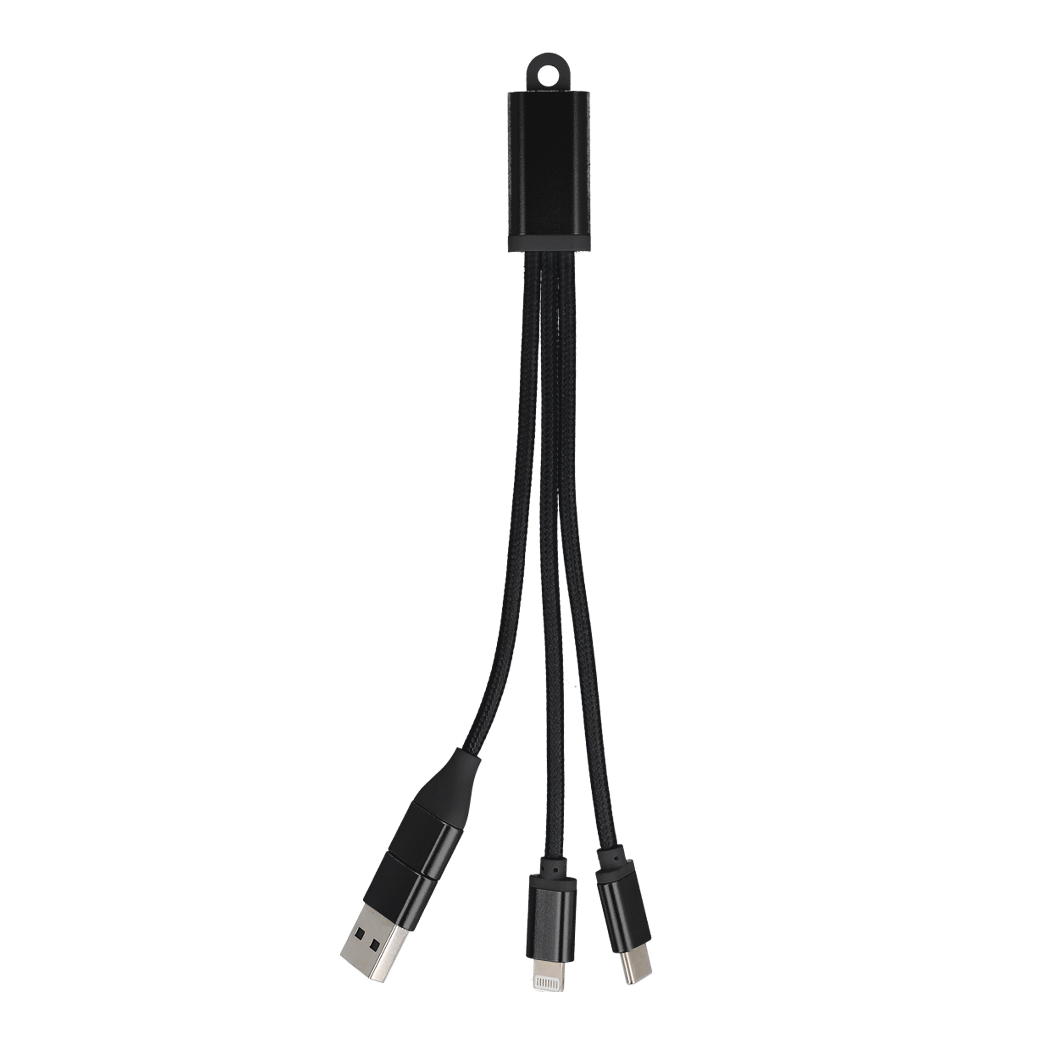 2-in-1-Ladekabel USB-A/C zu USB-C & Lightning Aluminium