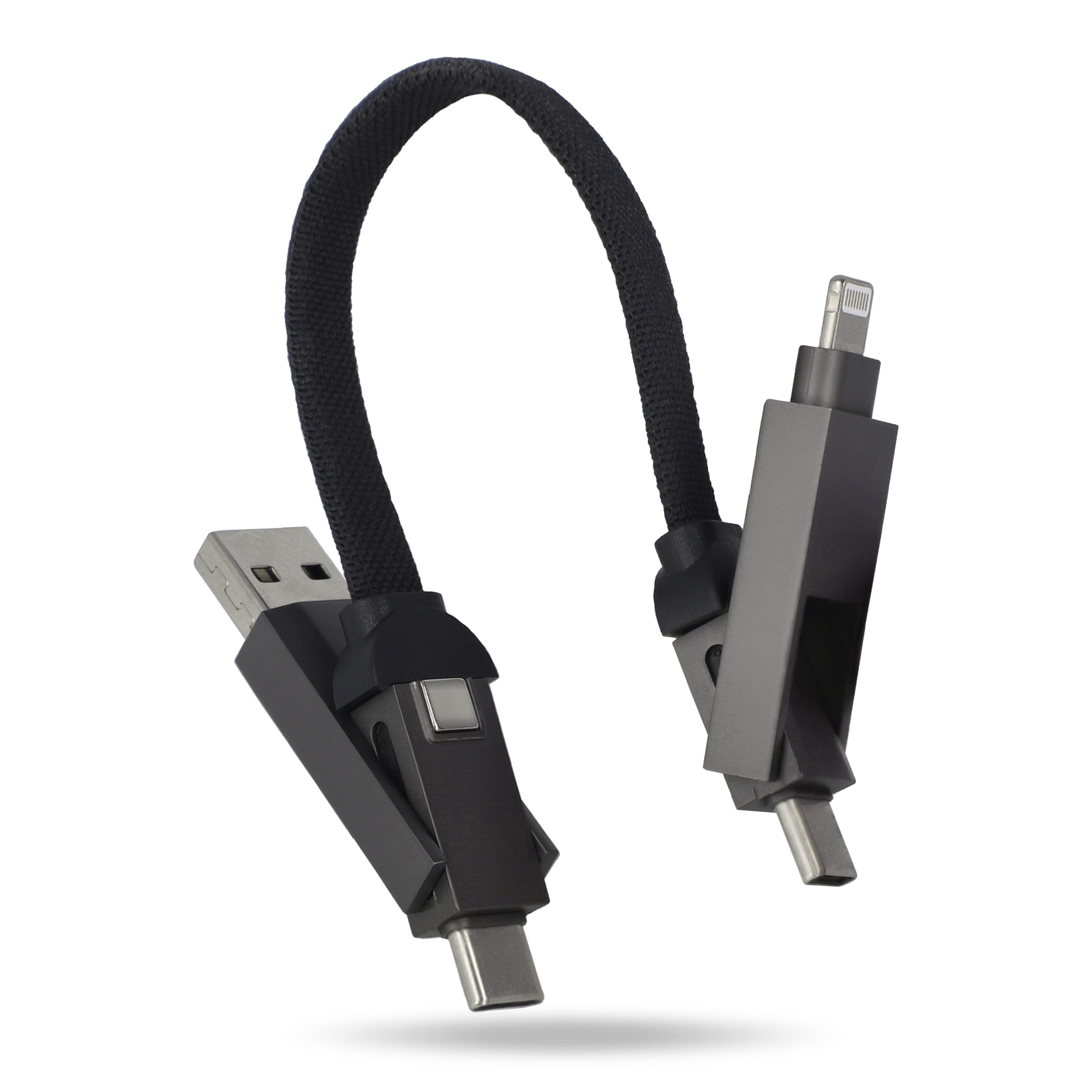 Multifunktionales 4-in-1 Kabel Schlüsselanhänger Größe 60 W