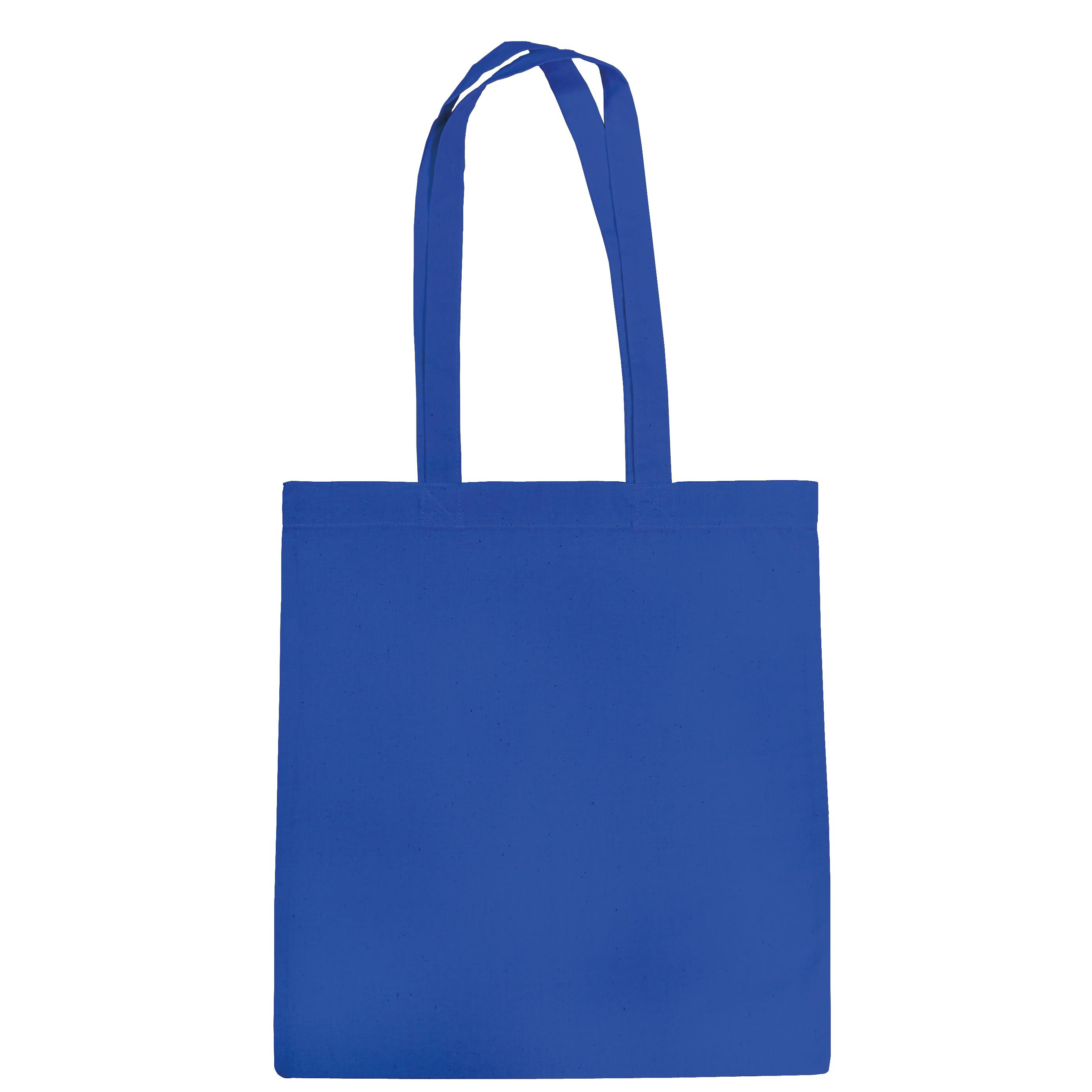 Baumwolltasche royalblau, 2 lange Henkel