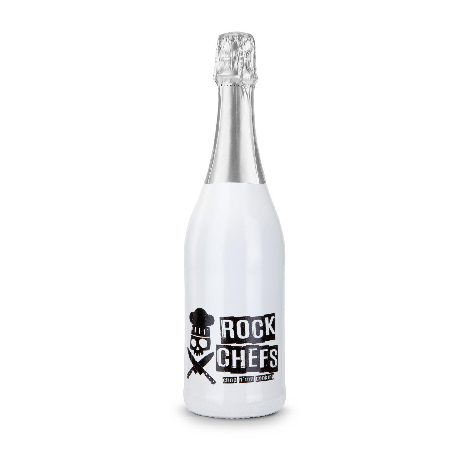 Sekt Cuvée - Flasche weiß-lackiert, 0,75 l