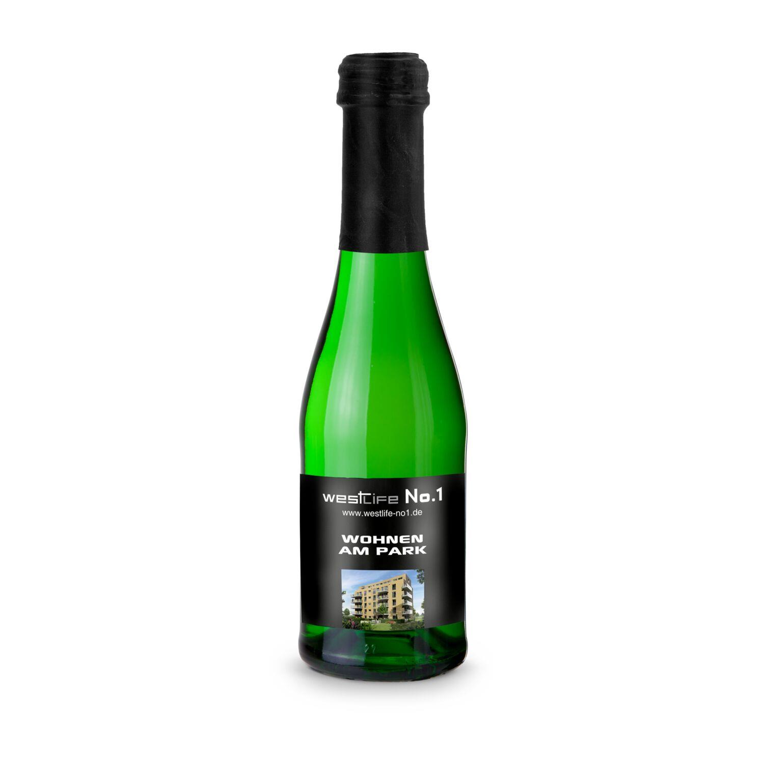 Sekt Cuvée Piccolo - Flasche grün - Kapsel schwarz, 0,2 l