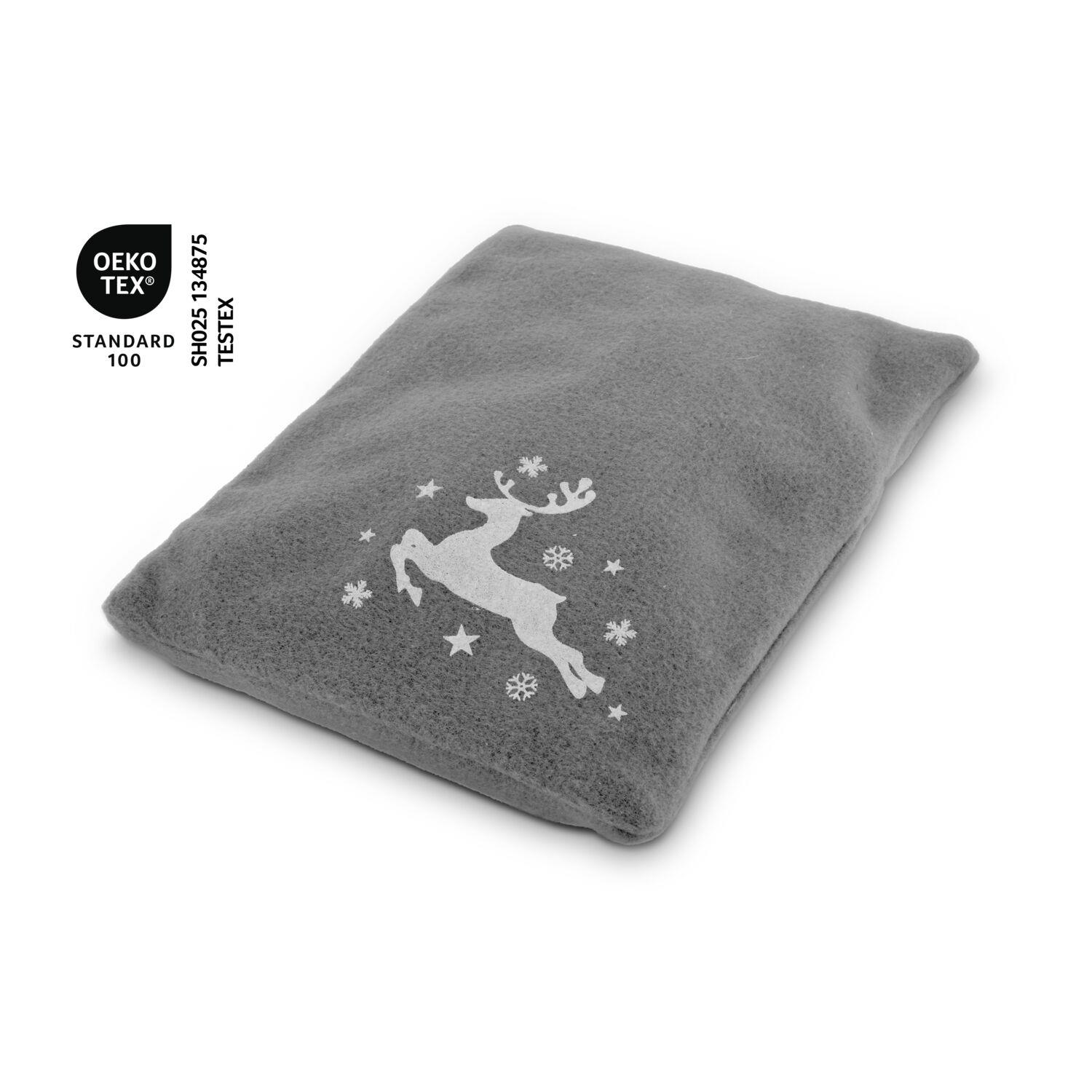 Wärmekissen Winterzeit Grau mit winterlichem Rentier-Motiv