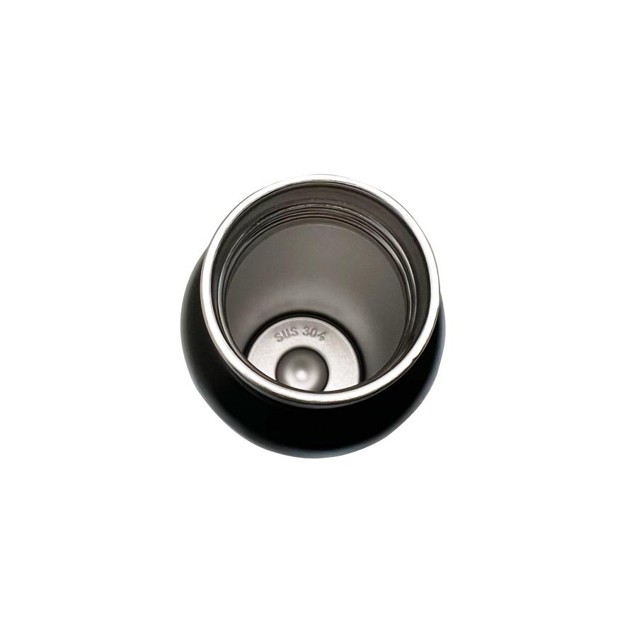 Doppelwandige Flasche  Arima , schwarz, Bambusdeckel, 500ml