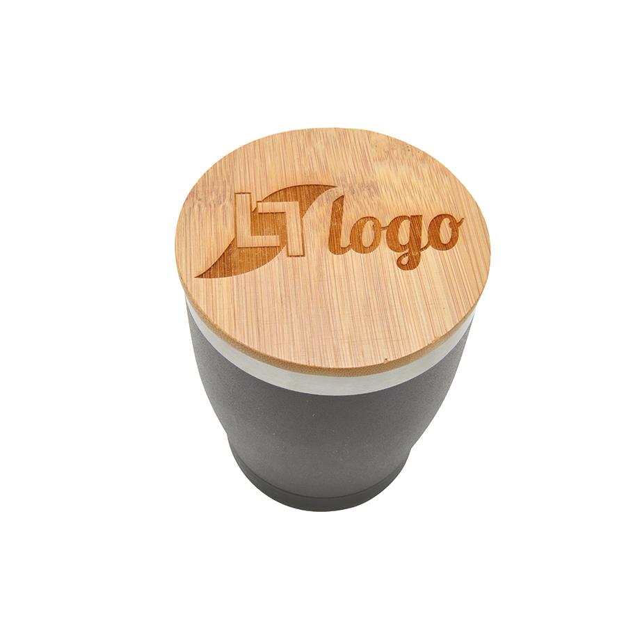 Doppelwandiger Edelstahlbecher  Nagano  mit Bambusdeckel (L)