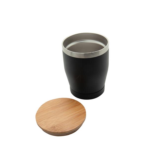 Doppelwandiger Edelstahlbecher  Nagano  mit Bambusdeckel (L)