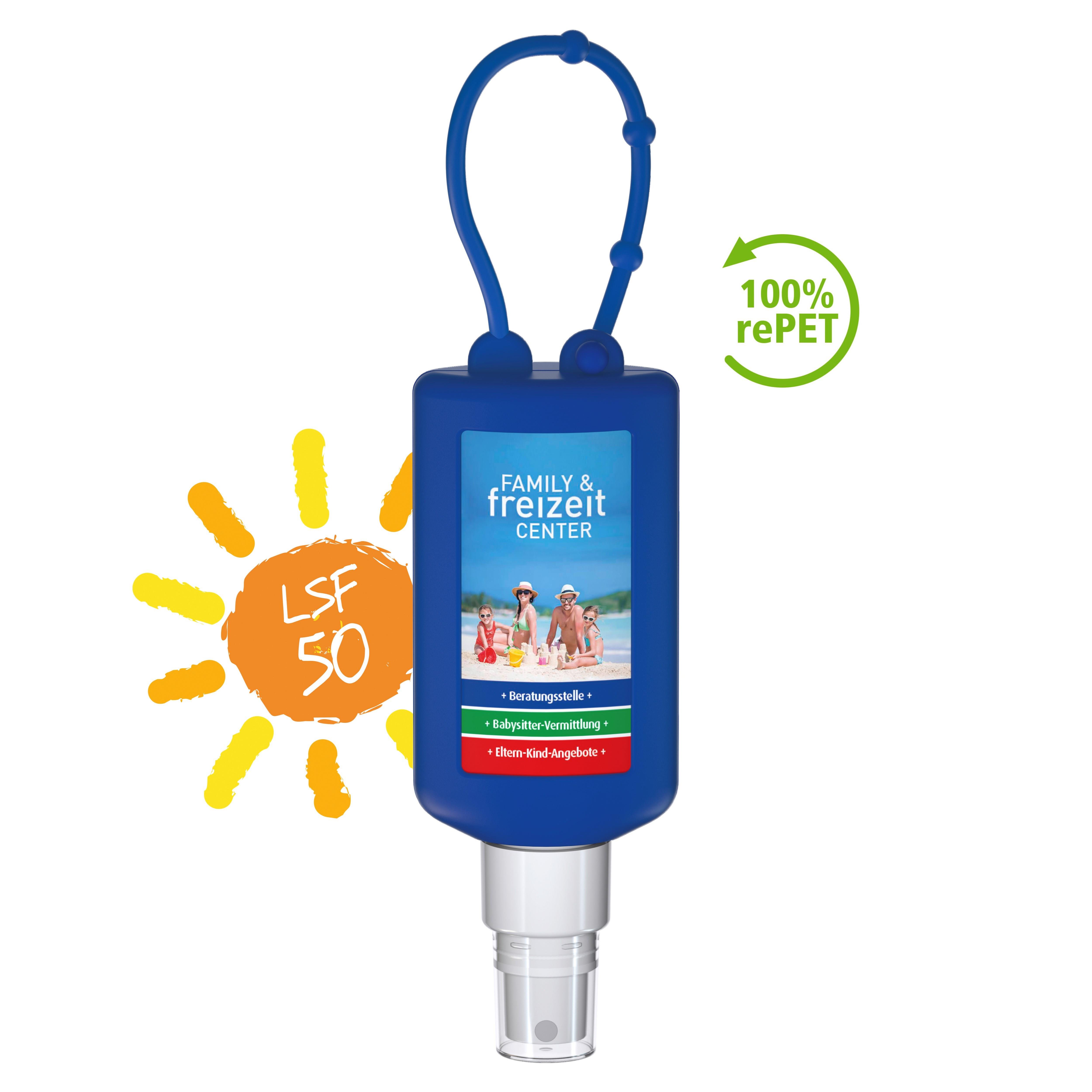 50 ml Bumper blau - Sonnenschutzspray LSF 50 - Body Label