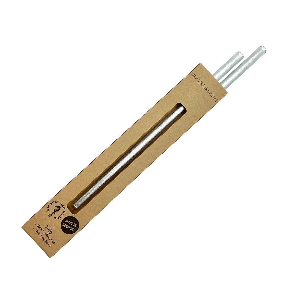 ecotaste - Trinkhalmbox 2er Glas regenbogenfarbig  - Druck 1C