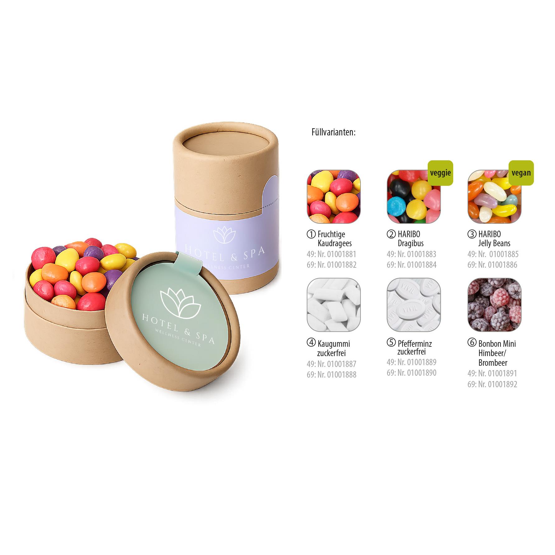 PaperTube 49,   55 g, Inhalt: HARIBO Dragibus Fruchtmix