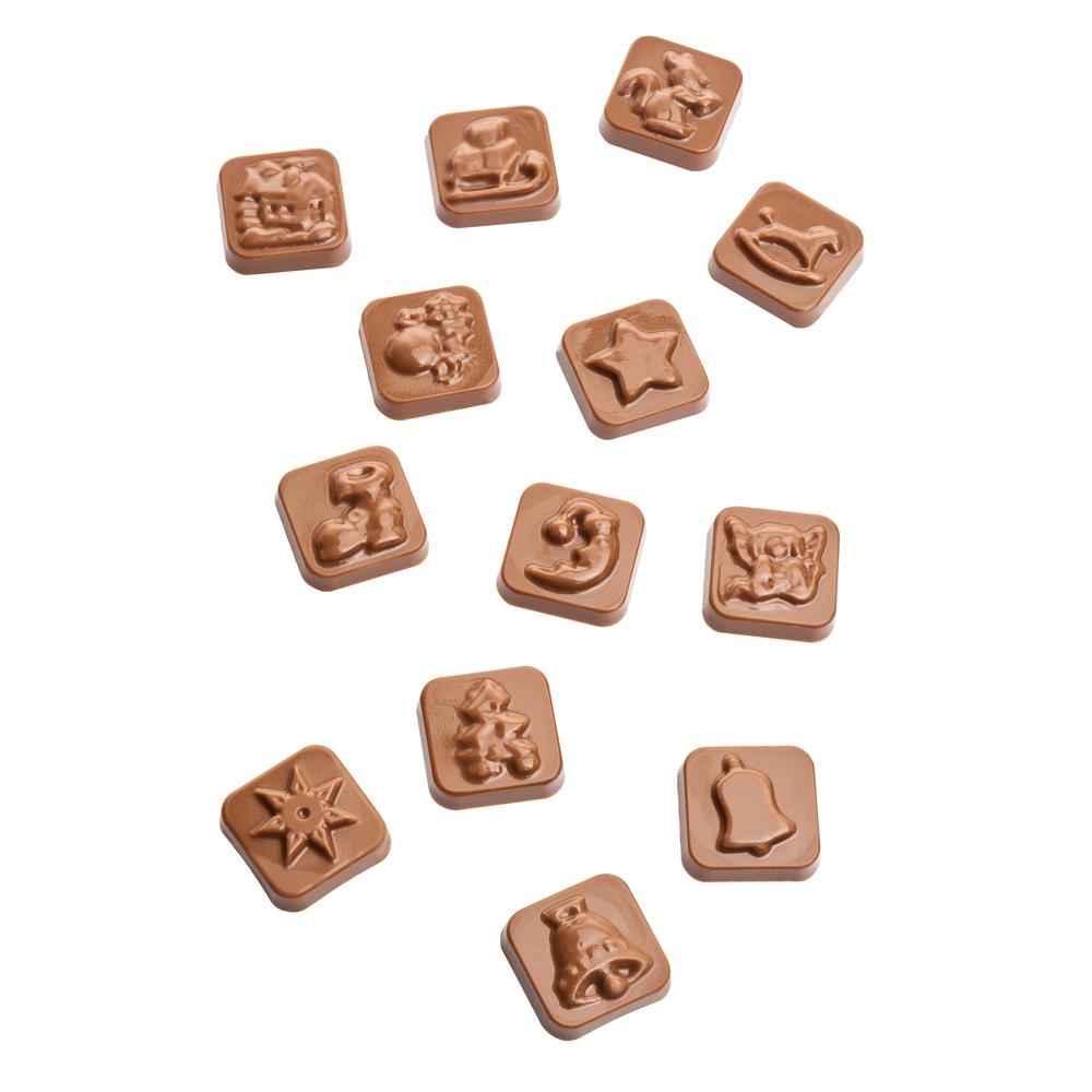 Tisch Adventskalender Standardmotiv,   60 g, Inhalt: Callebaut Vollmilch Schokolade Kalender