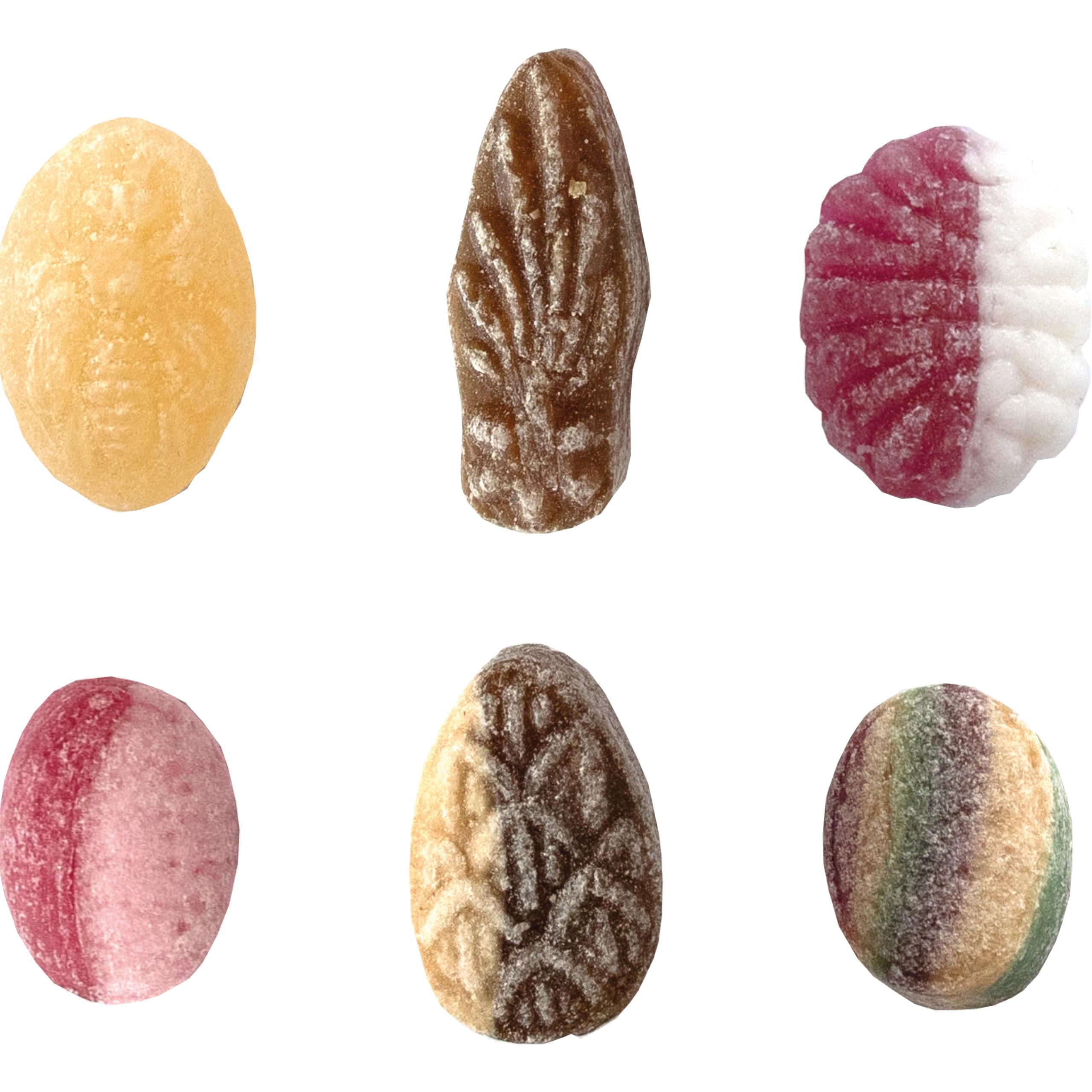 Beutelschachtel mit Weihnachtsbonbons,   60 g, Inhalt: Bonbon Apfelstrudel