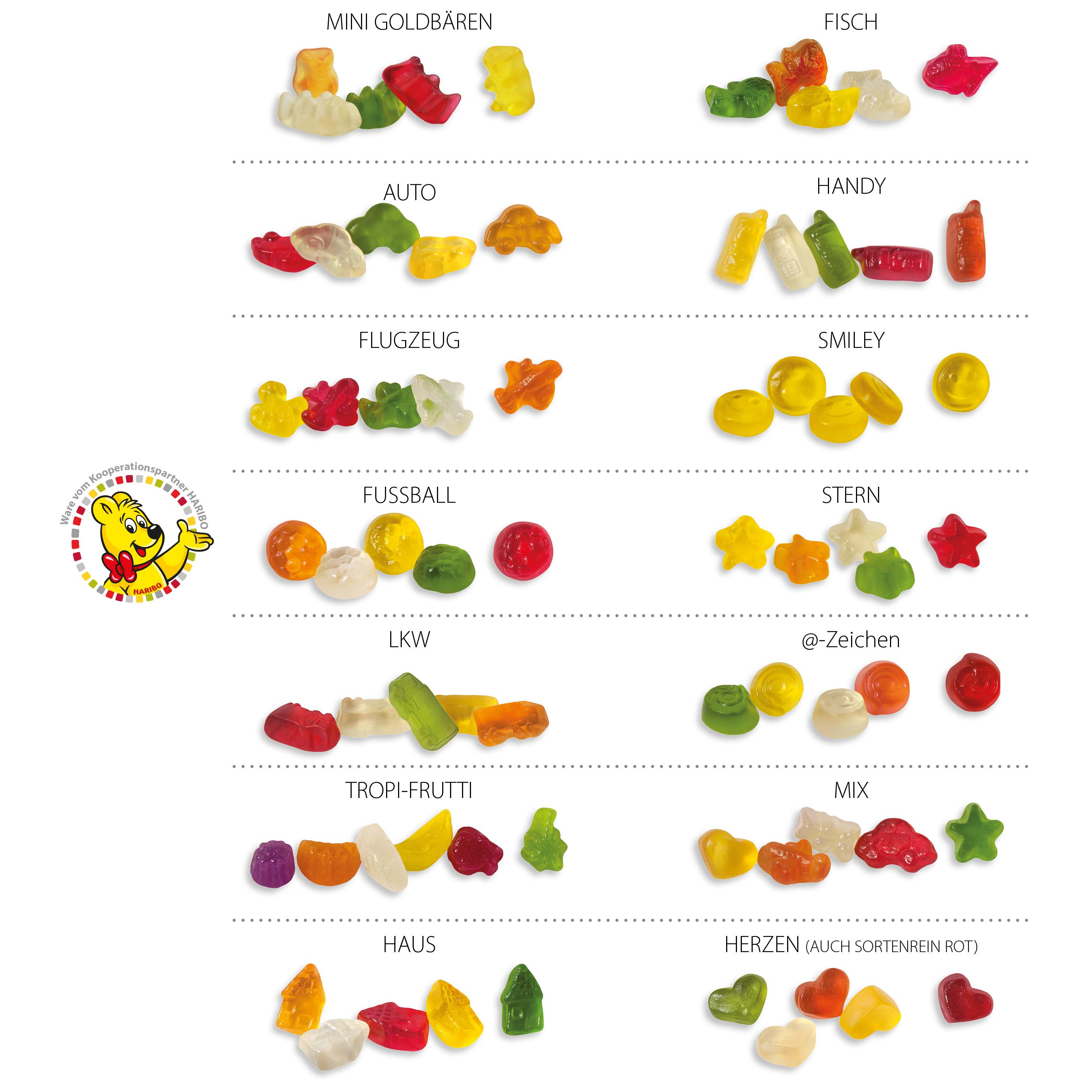 HARIBO Standardformen Werbetüte,   15 g, Inhalt: HARIBO Mini Mix