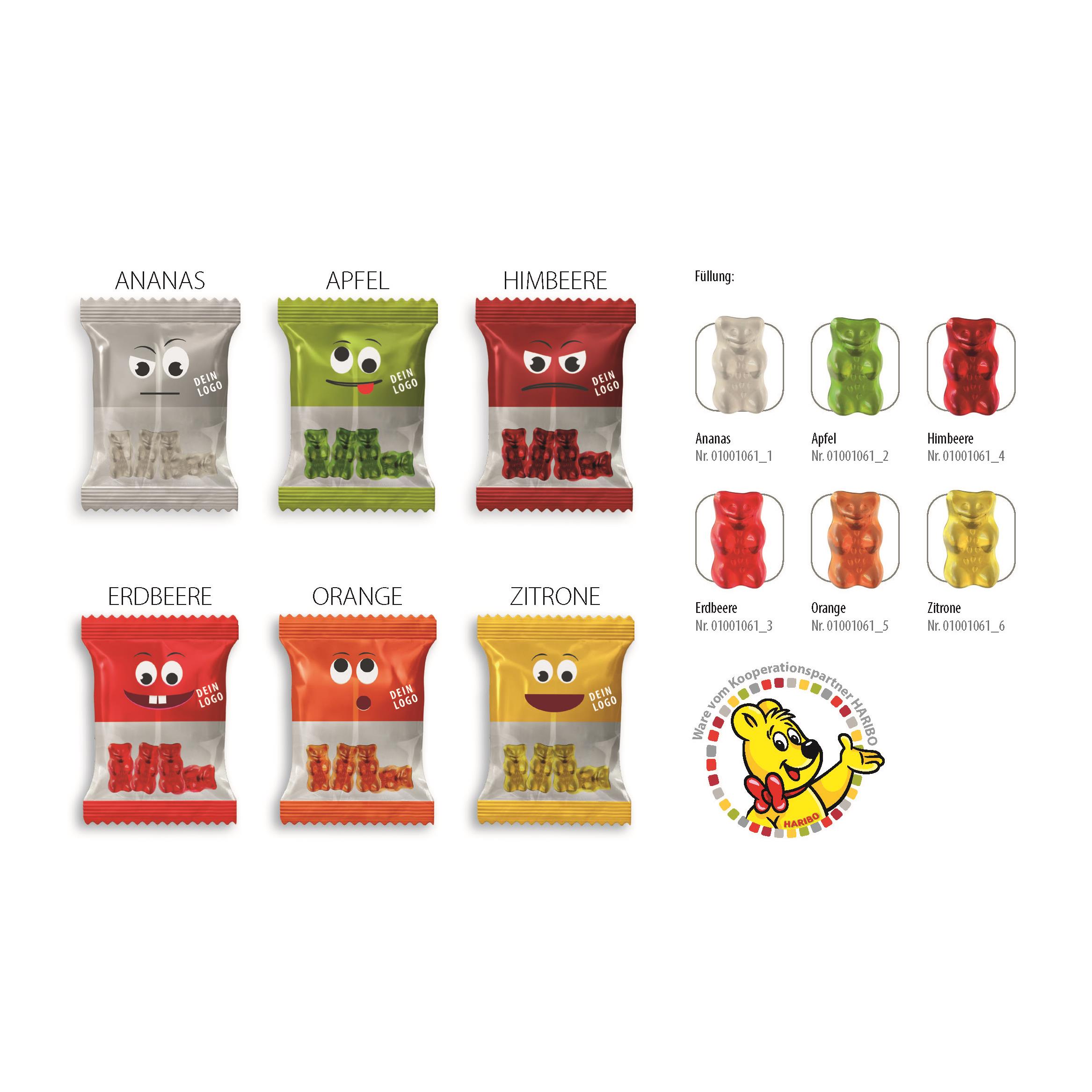 HARIBO Goldbären - Spezial Werbetüte,   10 g, Inhalt: HARIBO Goldbären - Spezial Himbeere