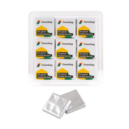 Transparente Box 9 x 5 gr. Barry Callebaut Schokolade