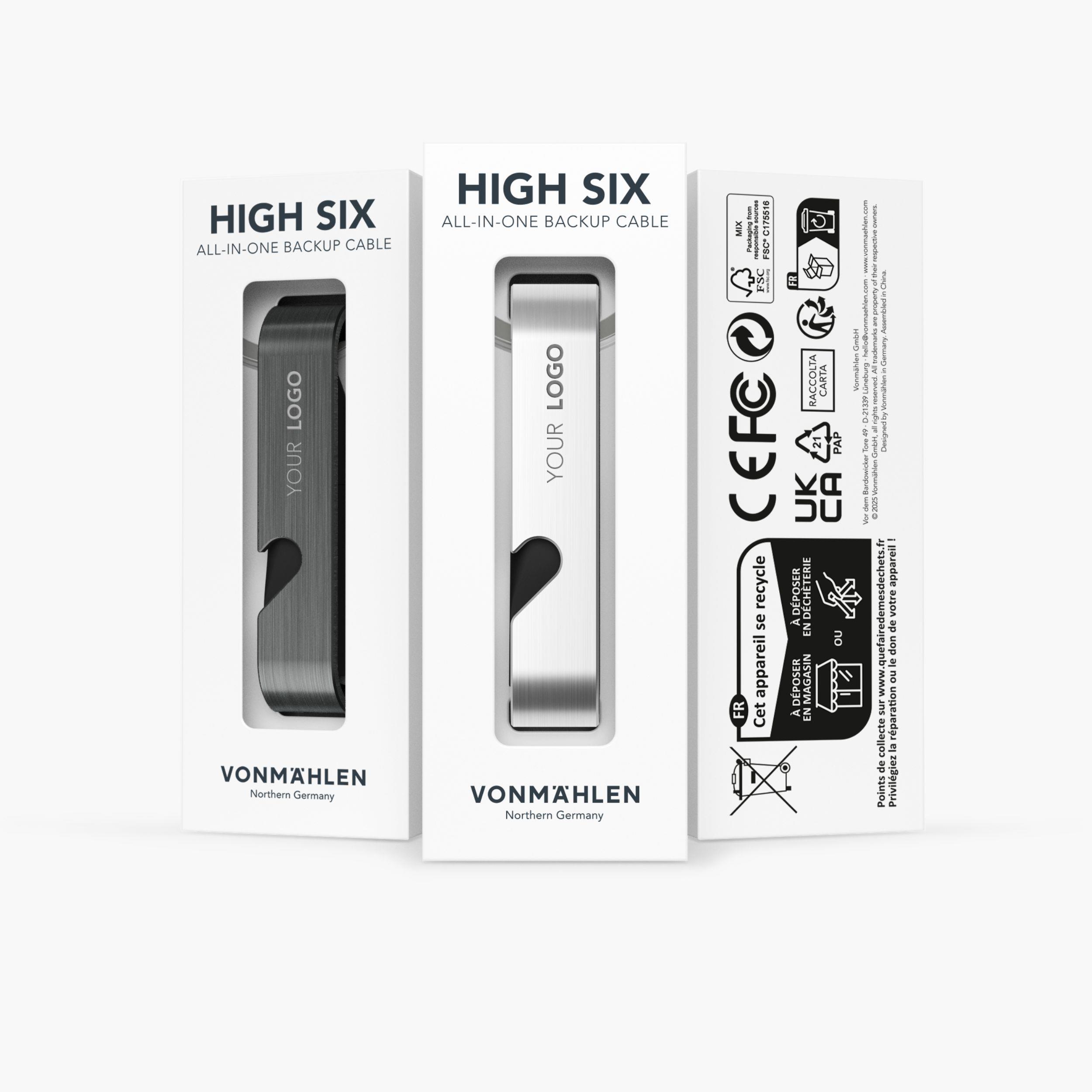 High Six - Das 6in1 Schnellladekabel - Schwarz