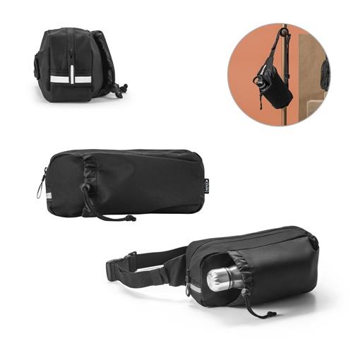 DELFOS POUCH. Gürteltasche aus 300D recyceltem Polyester und 600D recyceltem Polyester mit reflektierenden Elementen
