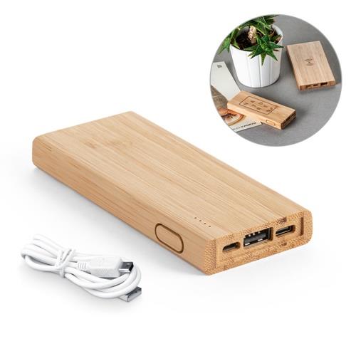 KOHN. Powerbank 5´000 mAh aus Bambus