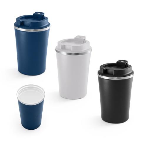 PHELPS CERAMIC. Reisebecher aus Edelstahl mit Keramikbeschichtung innen 470ml