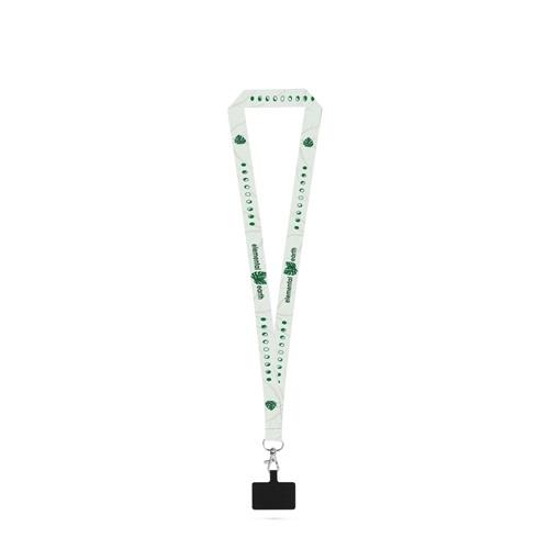 EPSOM. SET Lanyard SUBLIMATION Long II (20 mm) aus recyceltem Polyester (100% rPET) mit 20 mm Karabinerhaken und Handyhalterung
