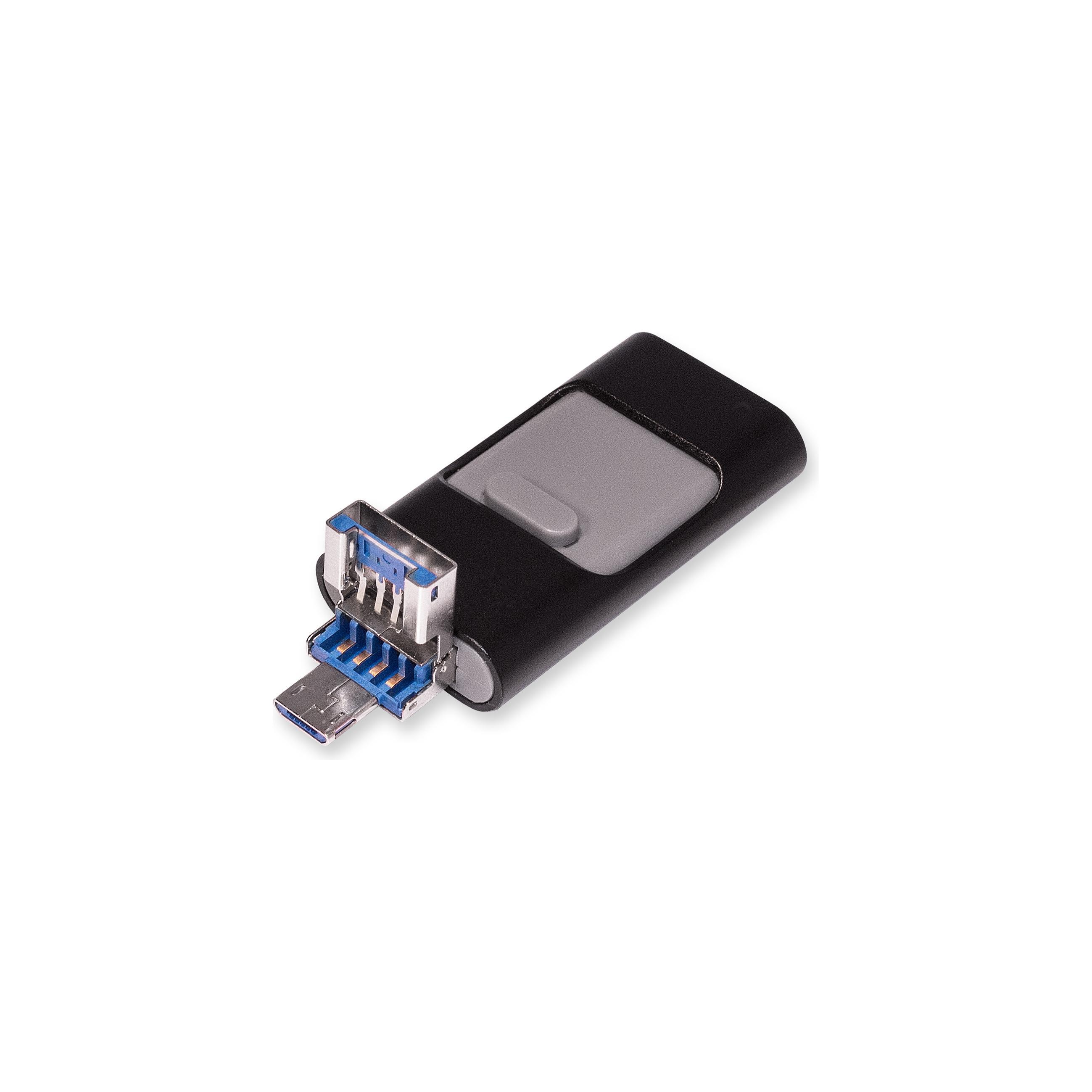USB-Stick OTG F91 Alu USB 2.0 Flash Disk  64 GB Schwarz