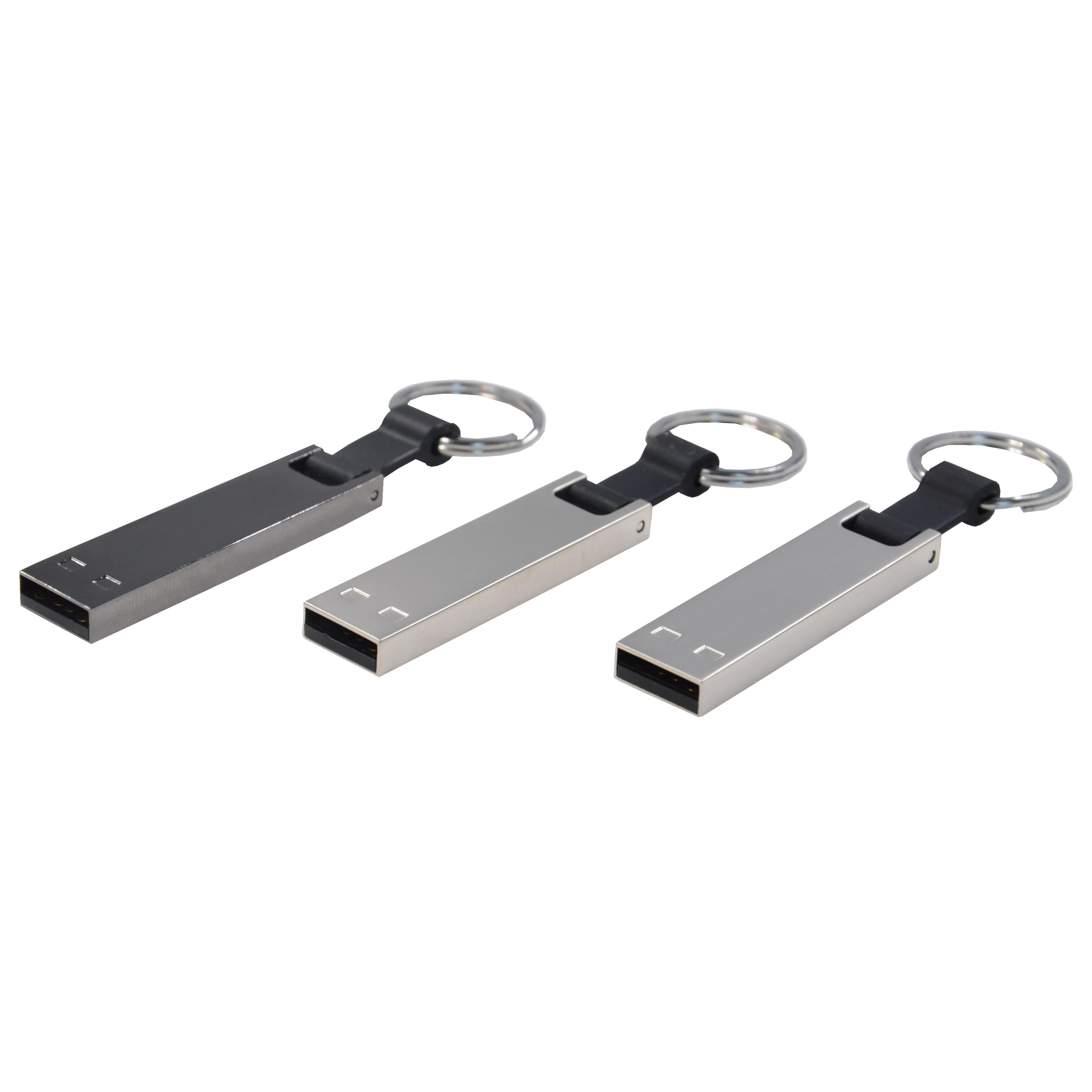 Modell Mini 070 USB 2.0 COB   4 GB Silber (matt), Silikonband Schwarz