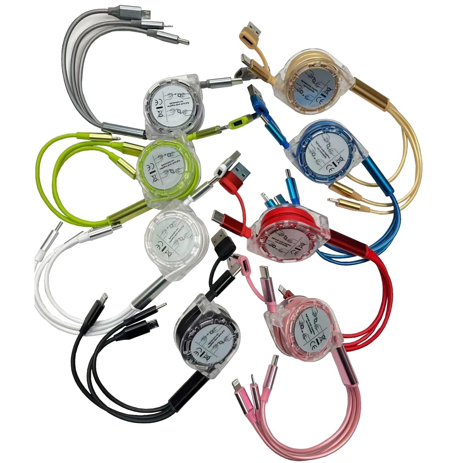 3in2 Aufrollladekabel Rosa