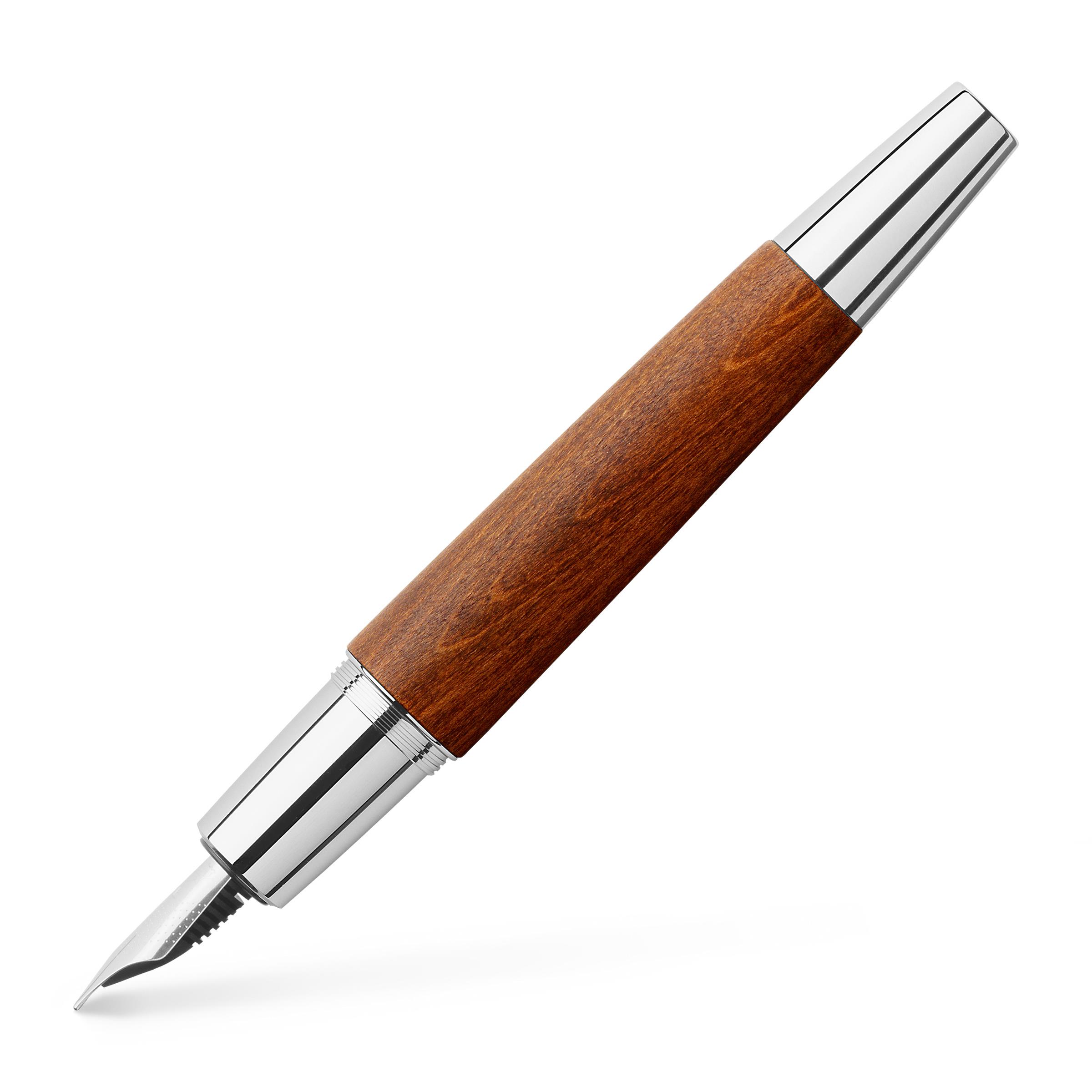 E-Motion Holz / Metall Birnbaum braun Fuellfederhalter Faber-Castell