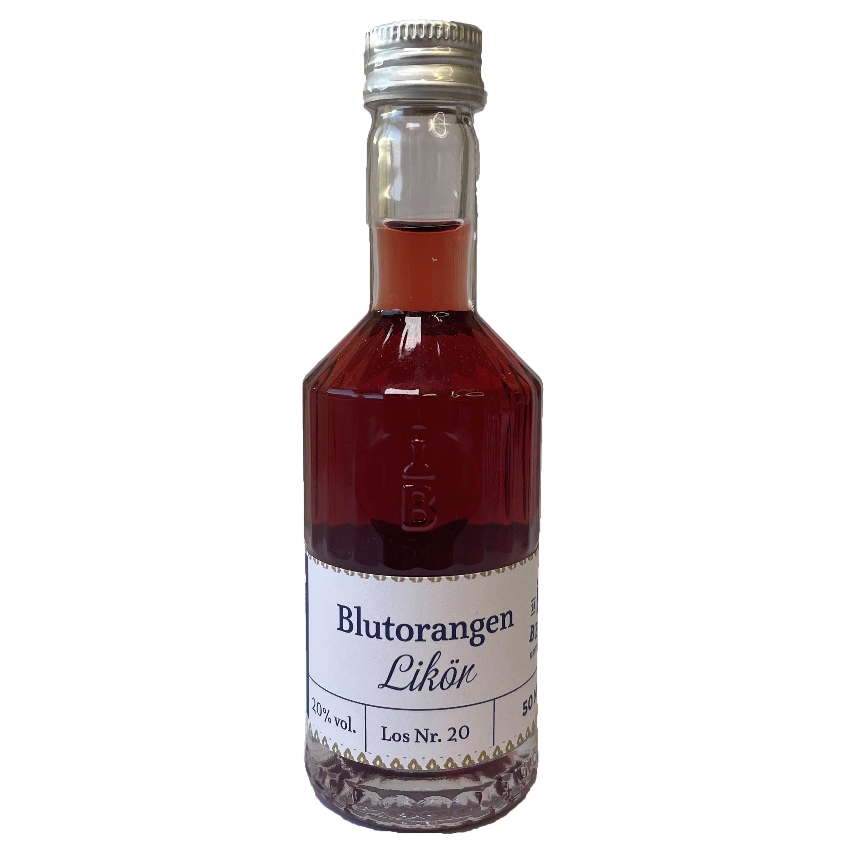 Blutorangenlikör 50 ml in Tastingflasche, 25 % vol.