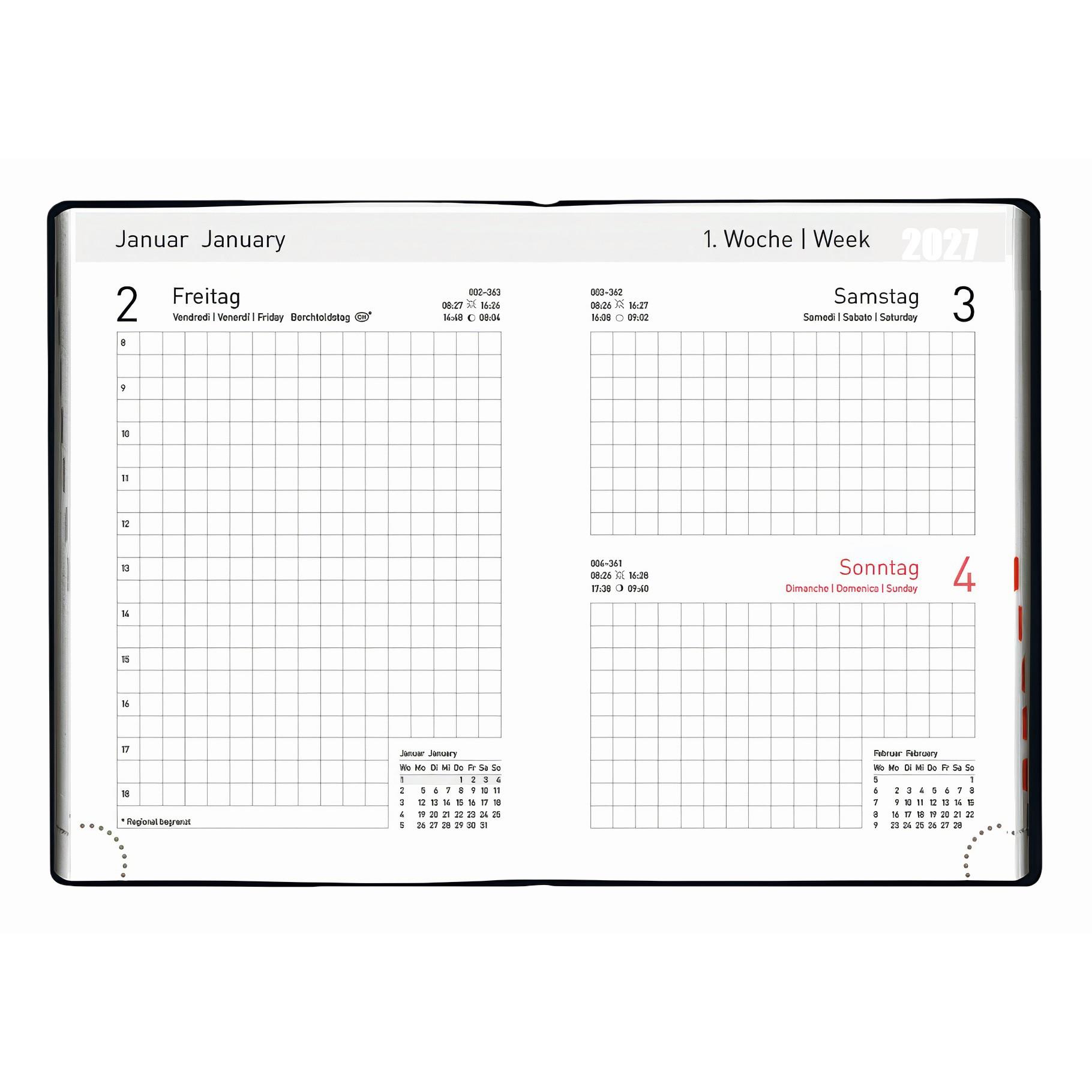 Handwerker-Kalender Blackline PVC